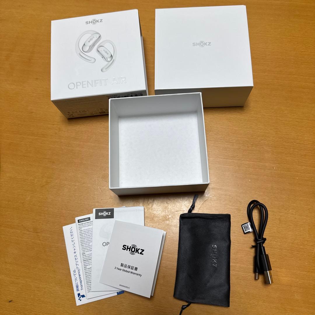 【美品】SHOKZ OPENFIT AIR ワイヤレスイヤホン