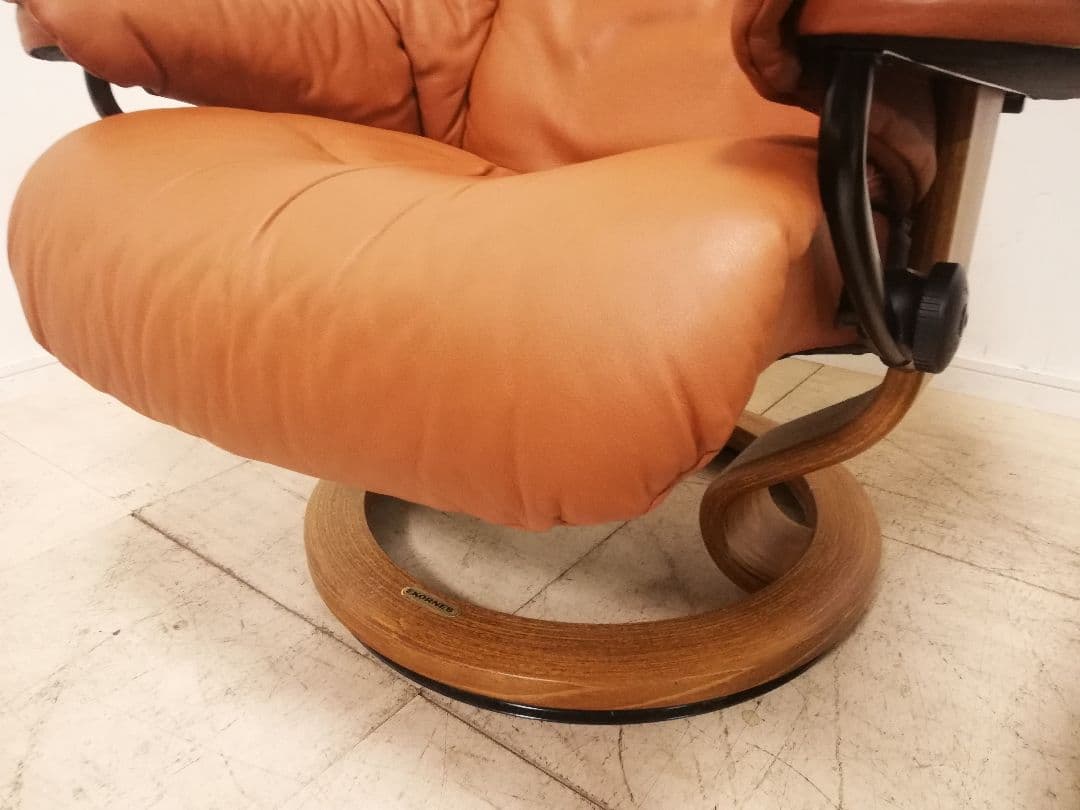 美品 EKORNES ストレスレスチェア レノ（M）キャメルレザー オットマン別