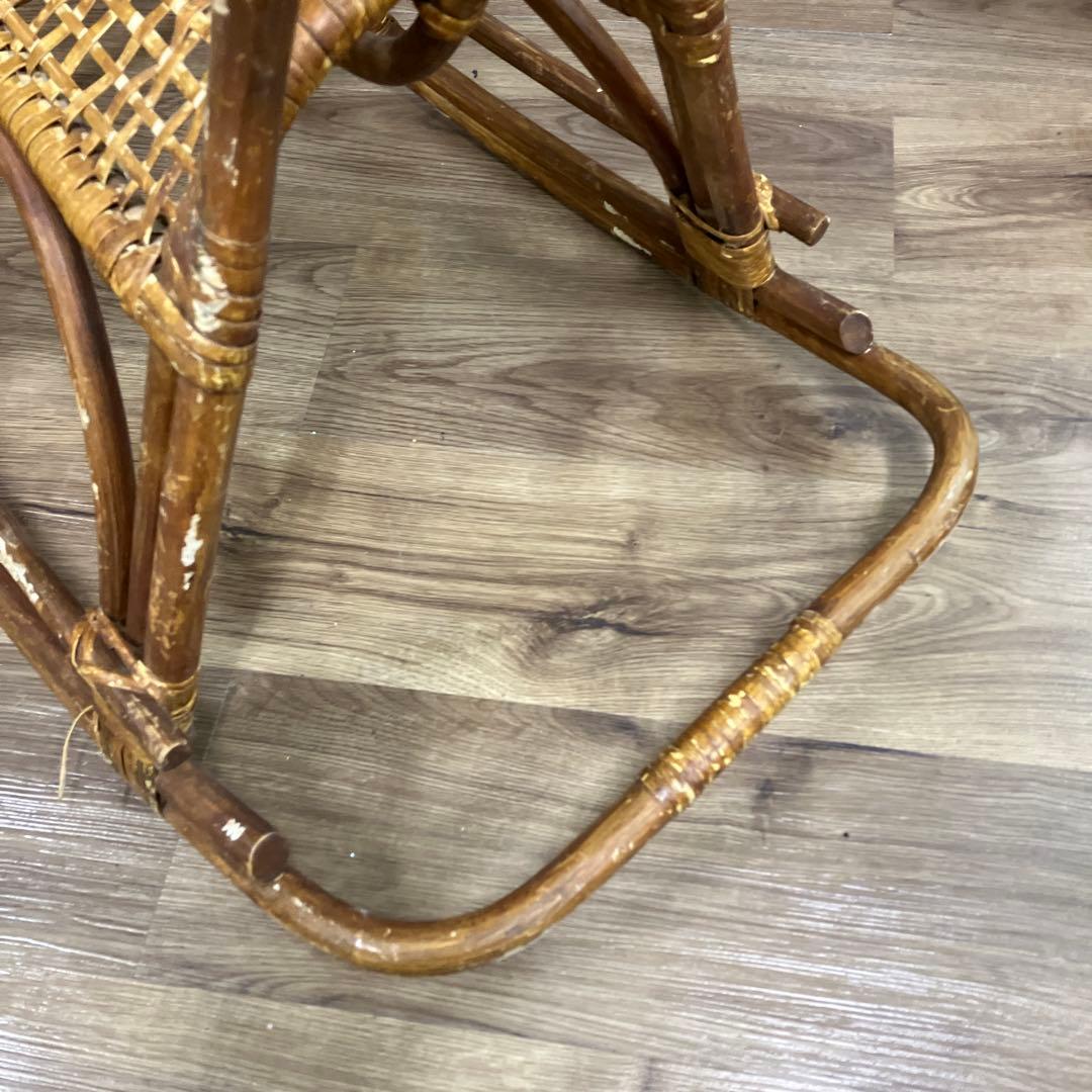 B-2 ヴィンテージ ラタン ロッキングホース 籐製 木馬 子供用 インテリア