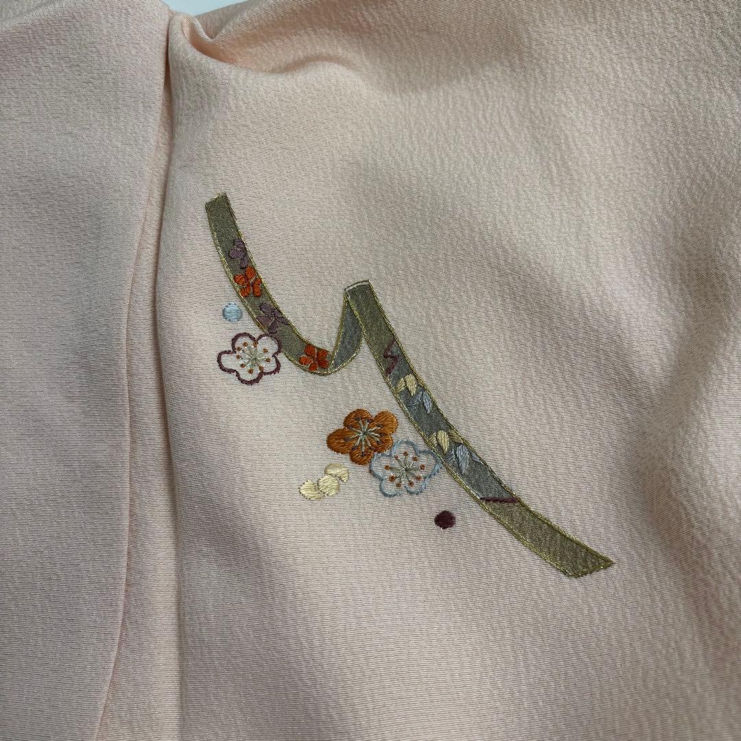 刺繍 金駒刺繍 裄68 金彩 上品 紋無し 付下げ 正絹 AK-5034