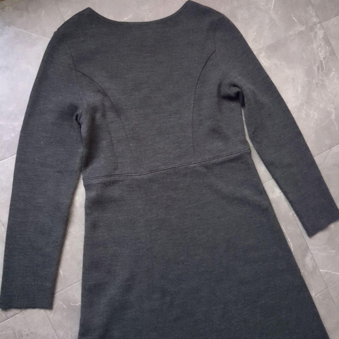 kayme/ケイミー 洗えるニット ミラノリブVネック ワンピース