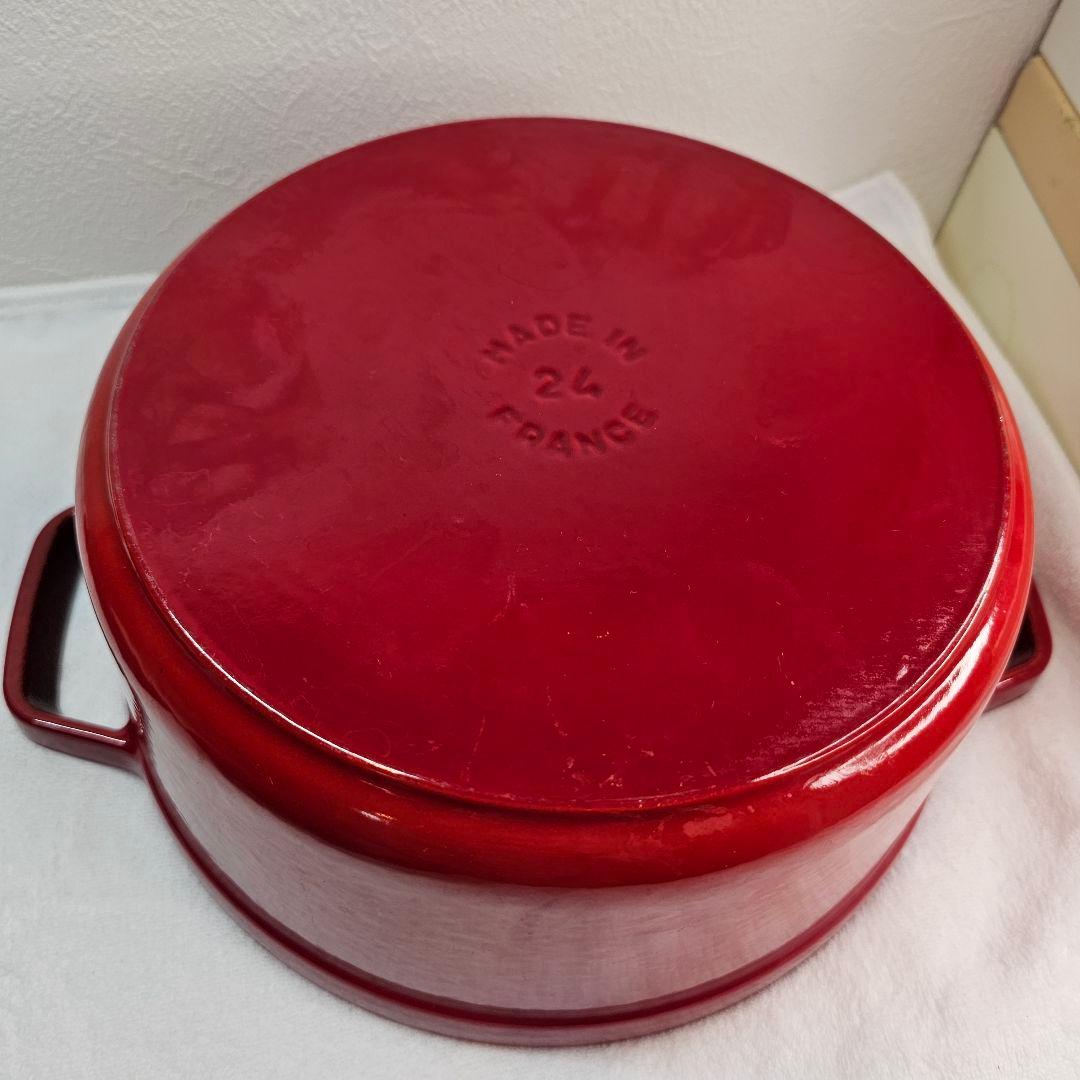 STAUB ストウブ 鋳物ホーロー鍋 ピコ・ココット 24cm ラウンドチェリ