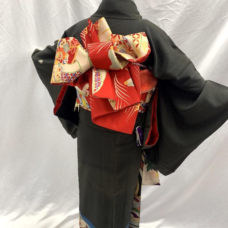 508aj83■アンティーク着物 ジュニアにも 流水 貝合わせ文■状態良好