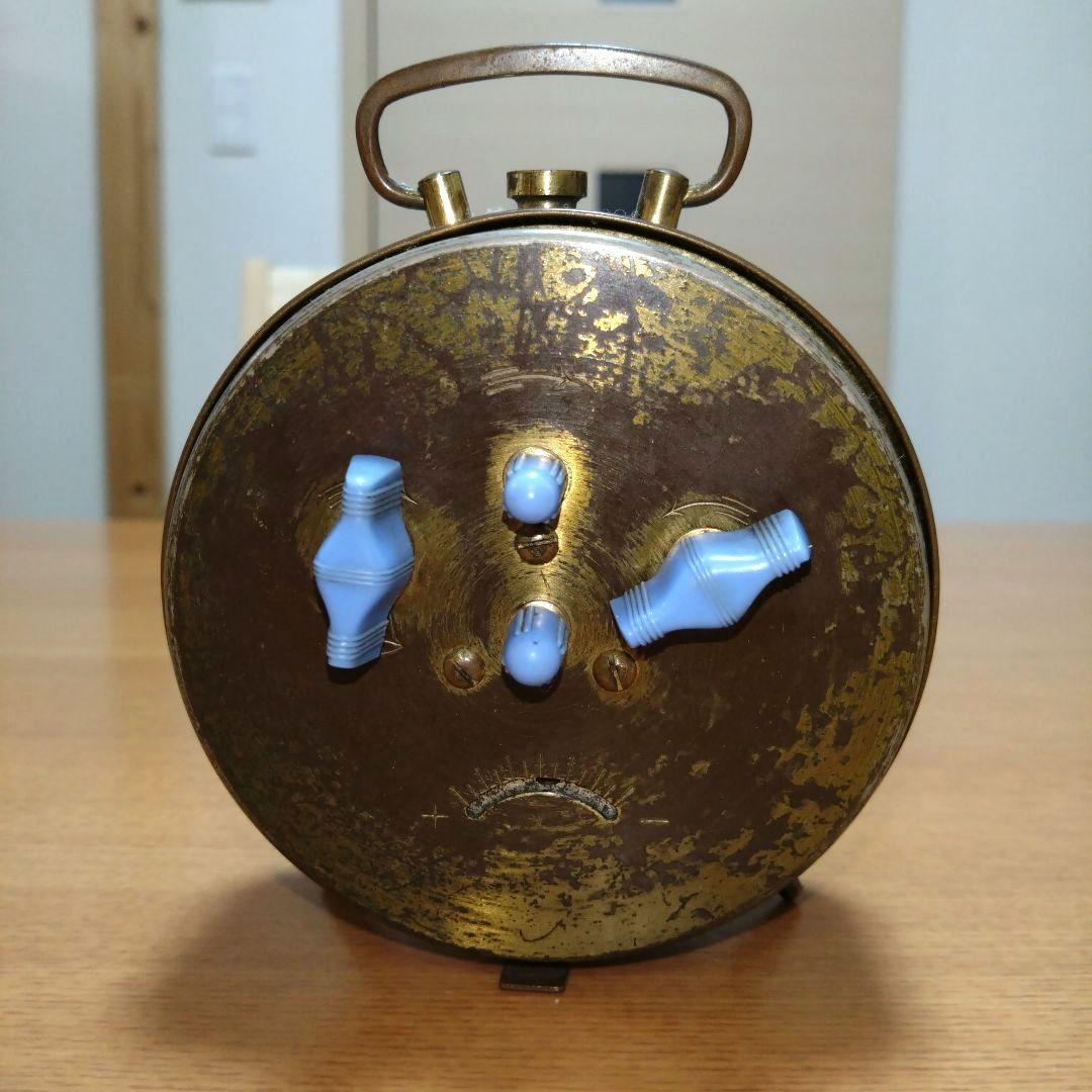 ◆昭和レトロ◆時代物◆ビンテージ◆精工舎◆目覚まし時計◆ゼンマイ式◆水色と金色
