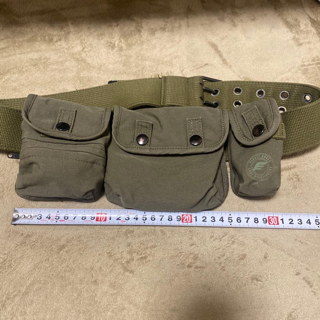 希少 レア パーリーゲイツ ベルト ボールケース ポーチ ウエストバッグ カーキ