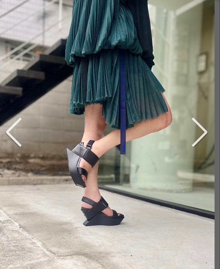 靴 UNITED NUDE Delta Wedge Sandal Black 35