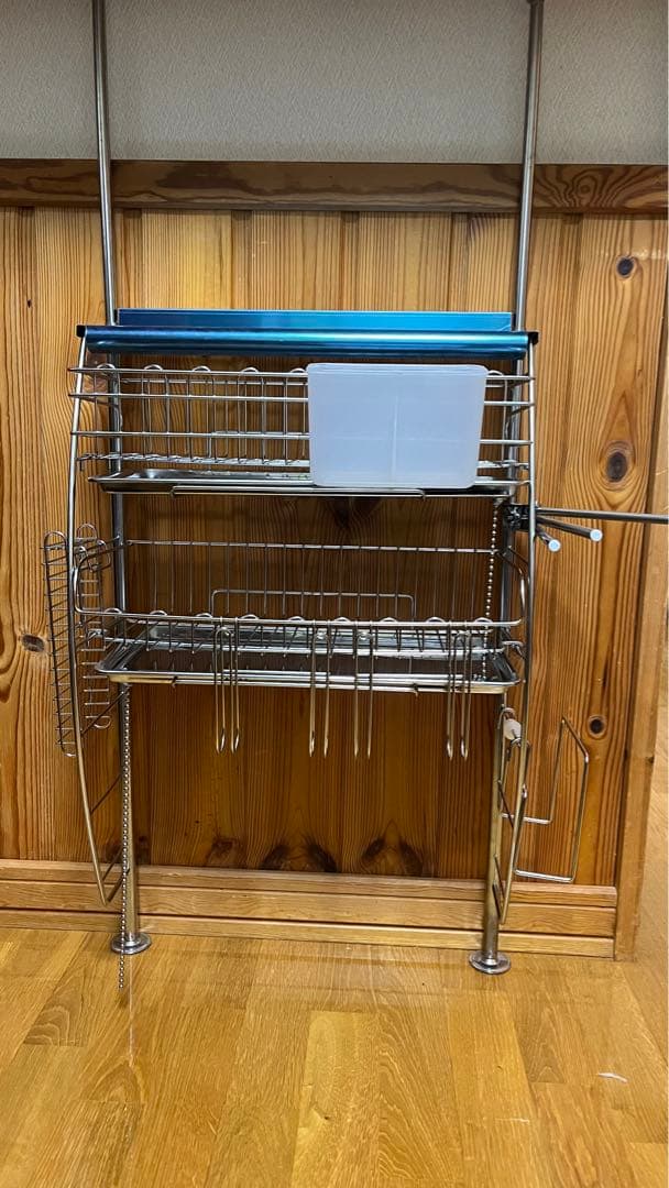 突っ張り　3段水切りラック