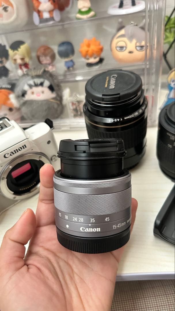 Canon EOS KissM2 ホワイト ミラーレスカメラ 本体とレンズ3個