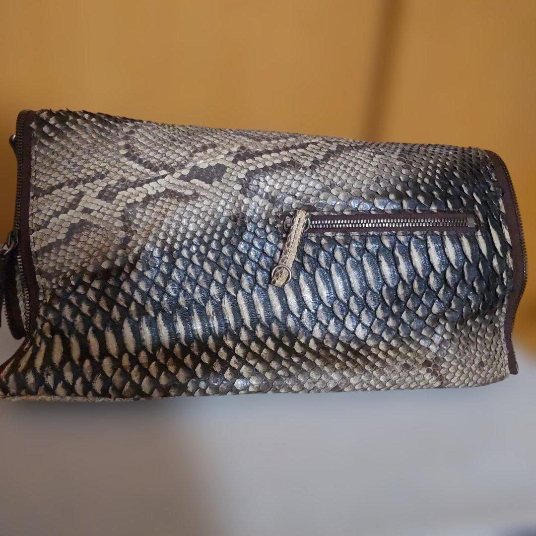 専用☆セール男女兼用☆高級皮革パイソン２wayショルダーバック試着程度の保管品