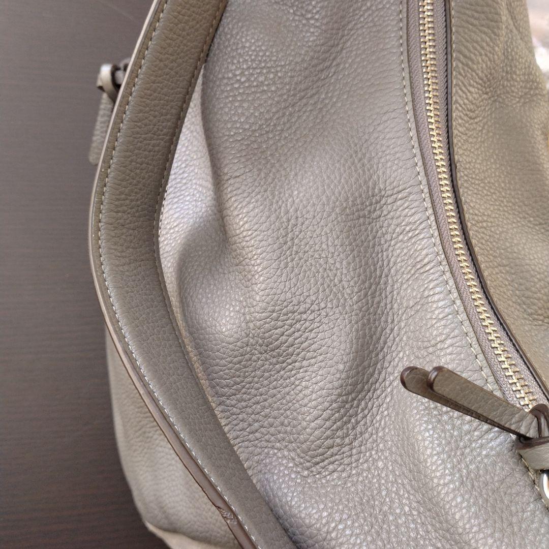 COACH レザーペニーショルダーバッグ 2Way　グレー　レザースウェード切替