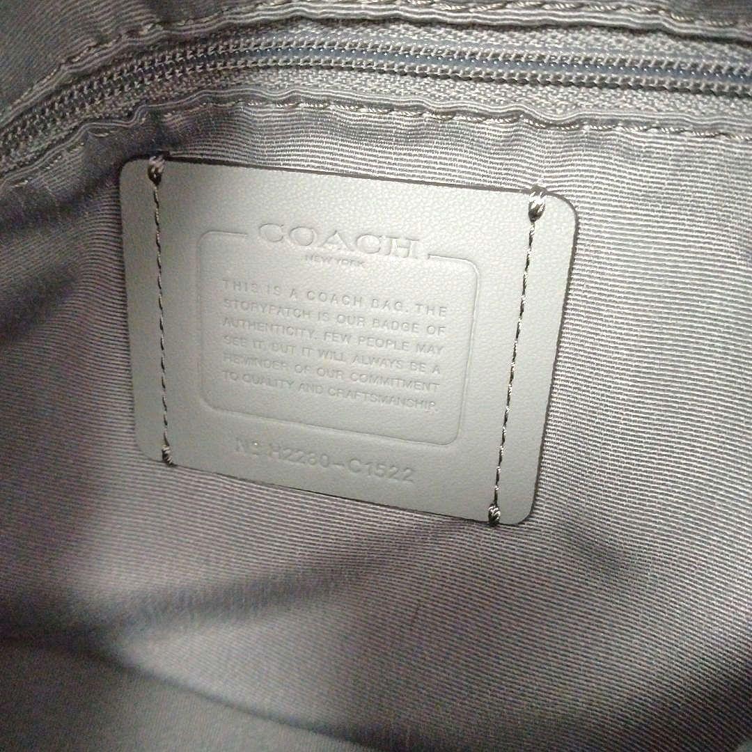 COACH レザーペニーショルダーバッグ 2Way　グレー　レザースウェード切替