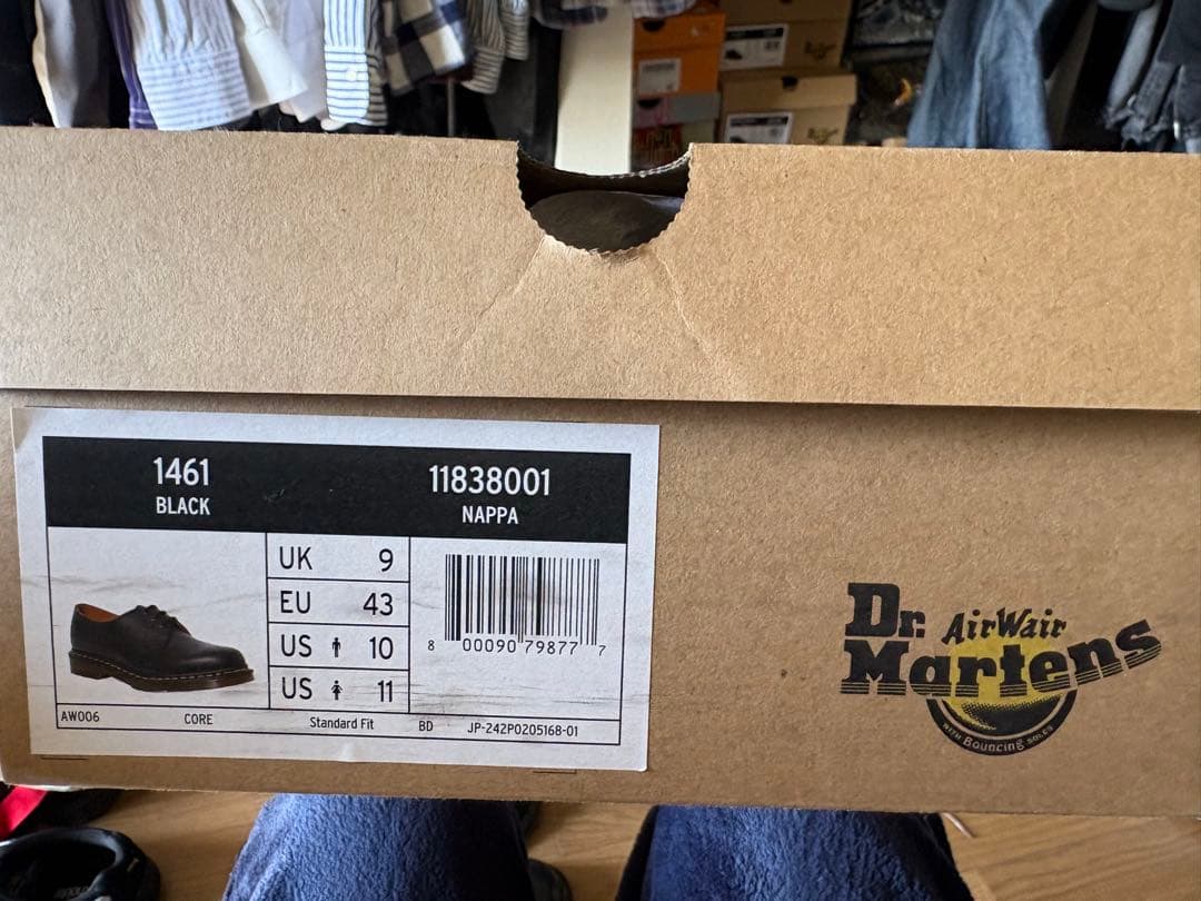 Dr. Martens 1461 3ホール ブラック NAPPAレザー EU43