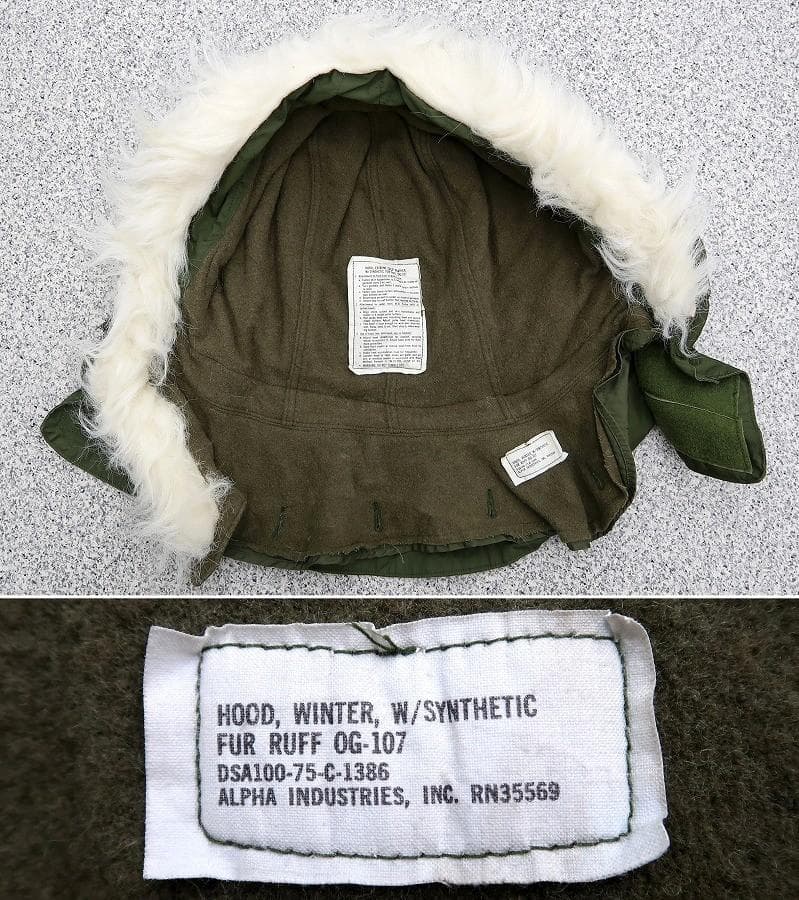極美 XL 米軍実物 70s M-65 モッズコート ライナー フード セット⑤