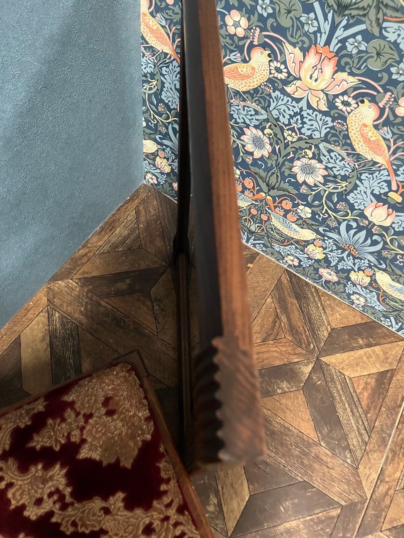 壁掛鏡 ウォールミラー インテリア アンティーク 昭和レトロ 木製 ビンテージ