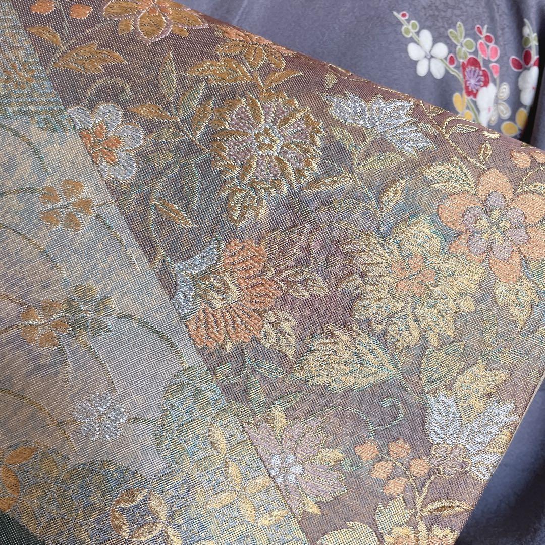 訪問着　フルセット　花ぐるま　流水　鮮やか花々　金彩加工　入学式　Q3