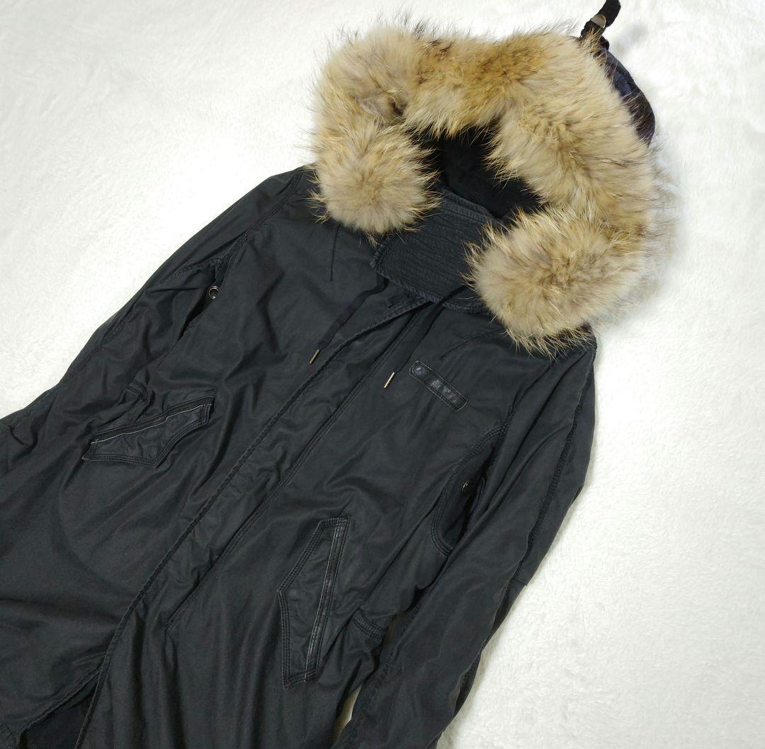 y2k goa ミリタリーコート ブラック ファー Y2K G.O.A ロング