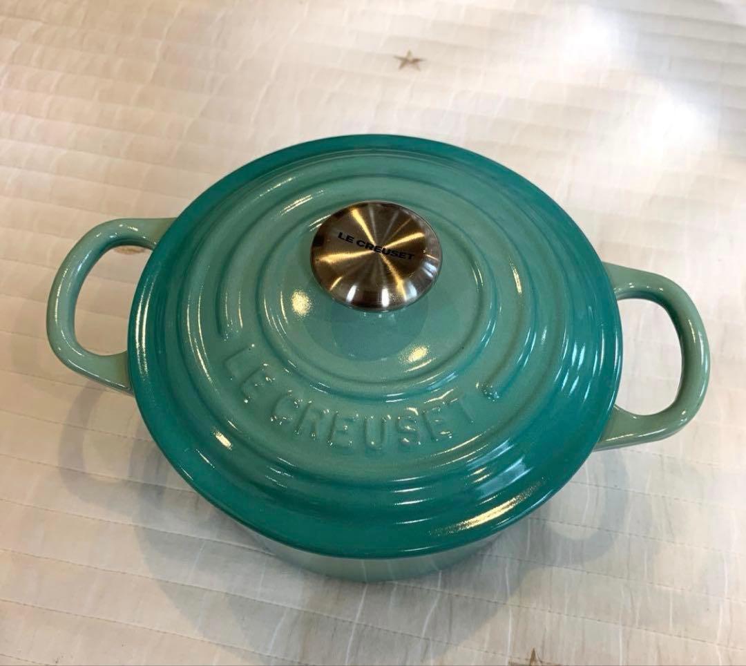 ル・クルーゼ　ココットロンド　14cm クールミント　離乳食　小鍋　インテリア