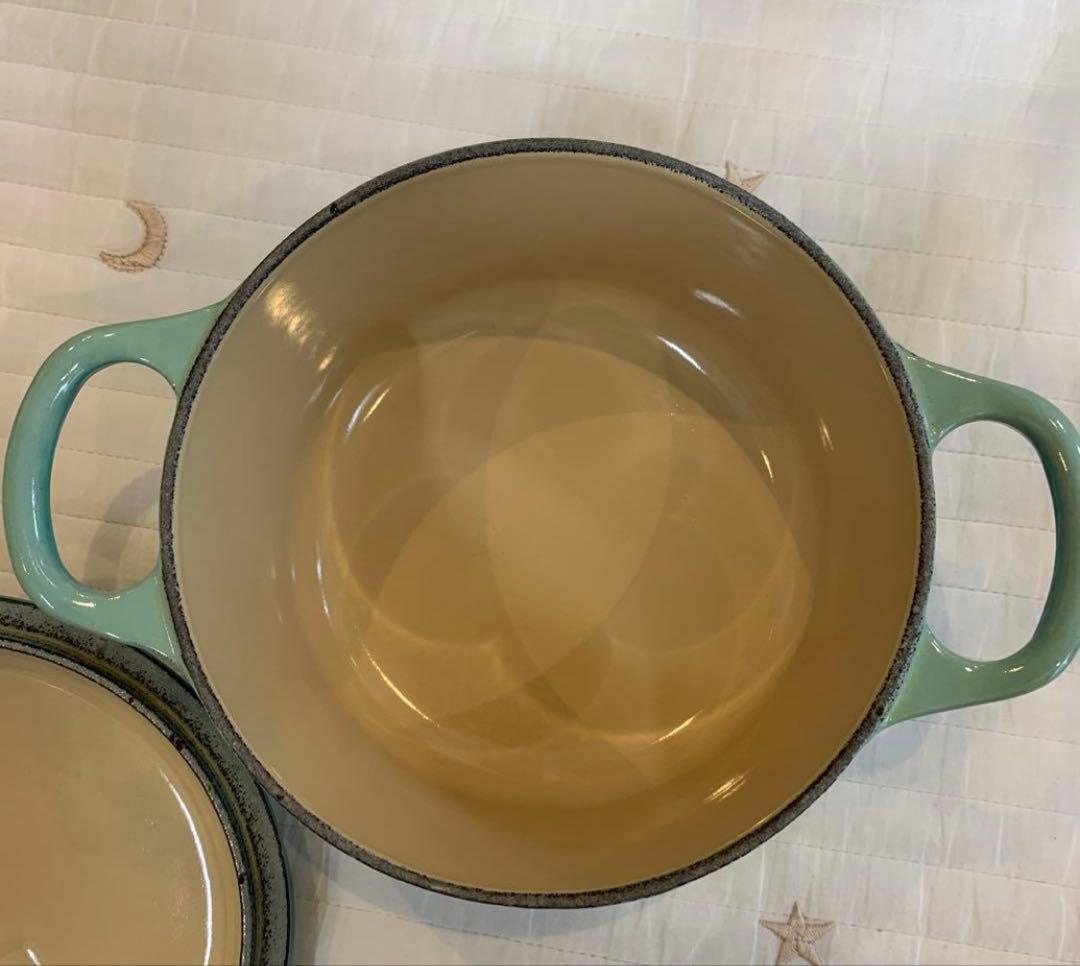 ル・クルーゼ　ココットロンド　14cm クールミント　離乳食　小鍋　インテリア