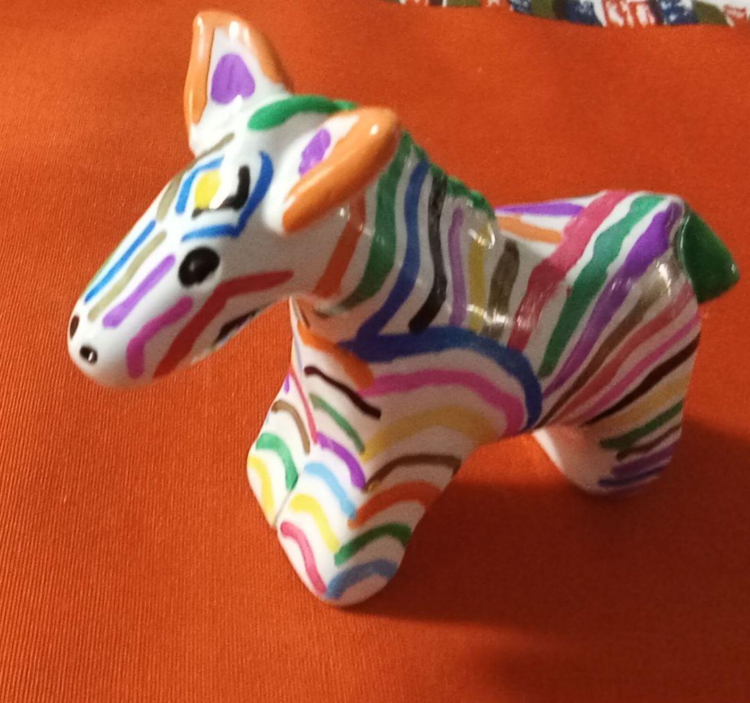 干支動物置物　丑午巳10体セット手作りの陶器製