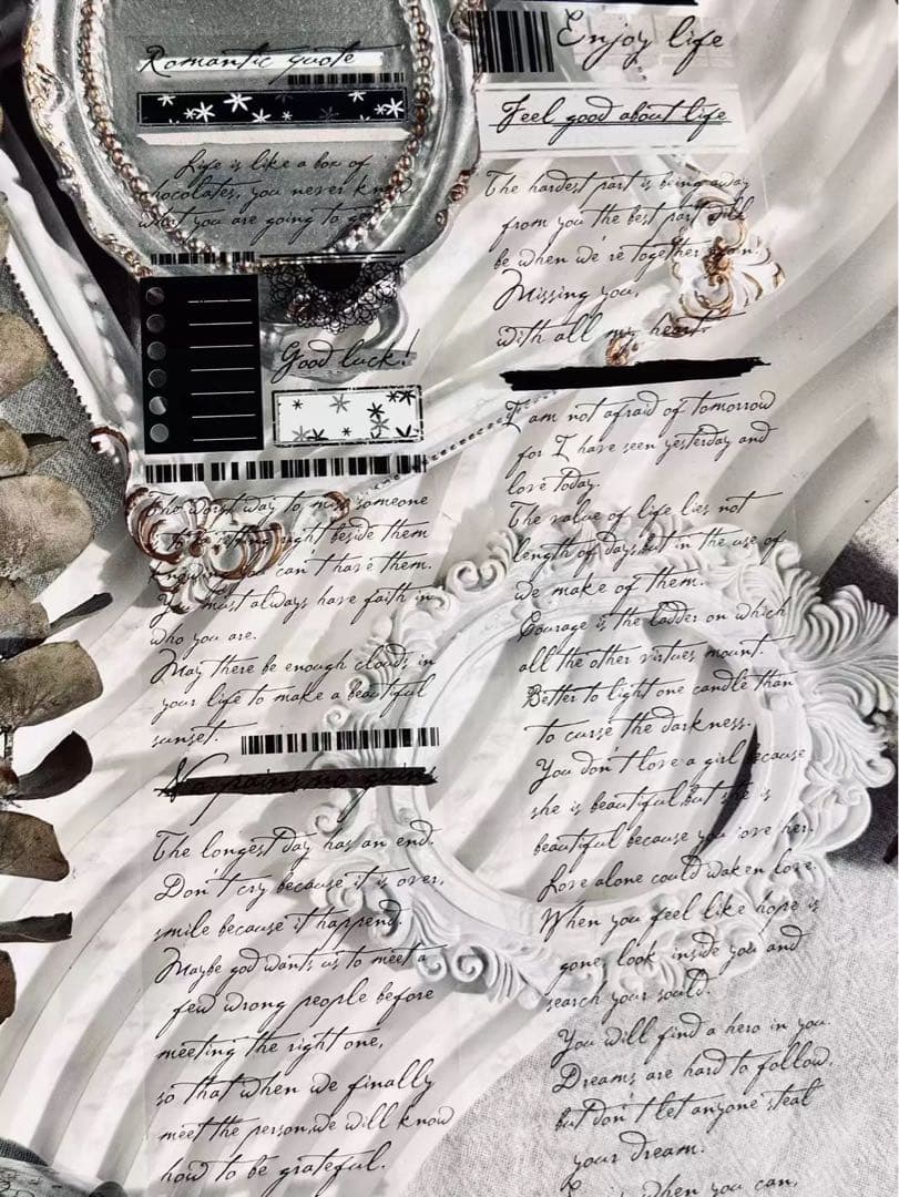 霖蓝汐原创手账《浪漫语录》海外マスキングテープ　マステ 【2646】