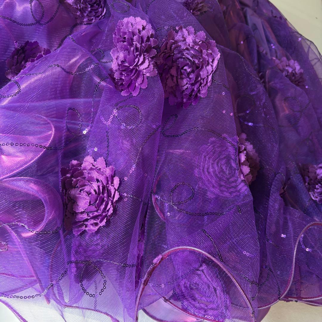 社交ダンス スカート 衣装 紫 パープル ドレス