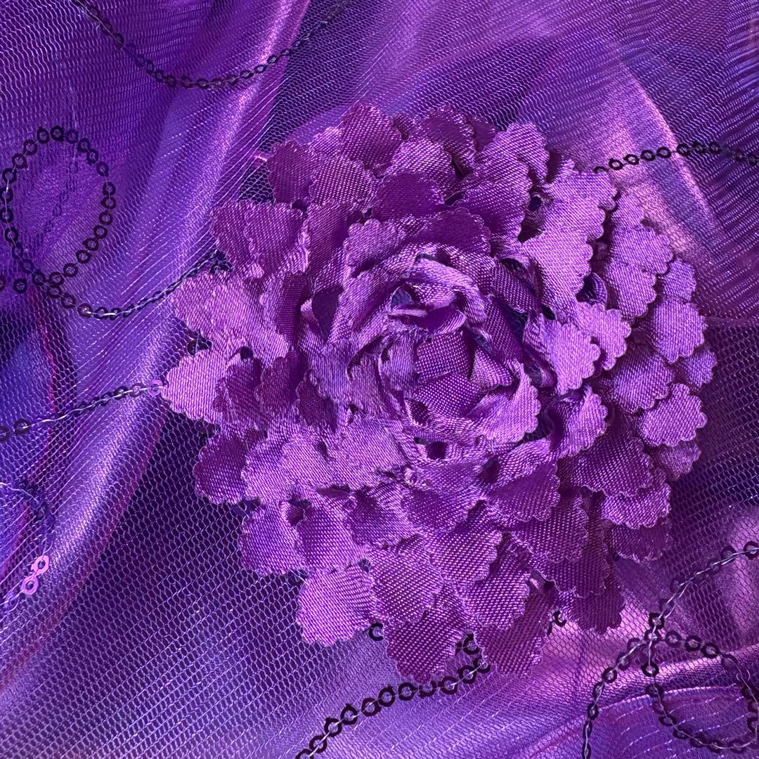 社交ダンス スカート 衣装 紫 パープル ドレス