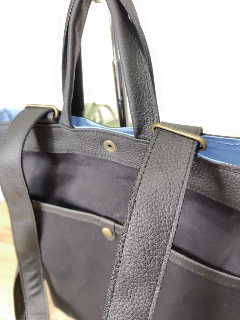 【1点物】ミナペルホネン/タンバリン×アネモネネイビー/A４サイズトートリュック