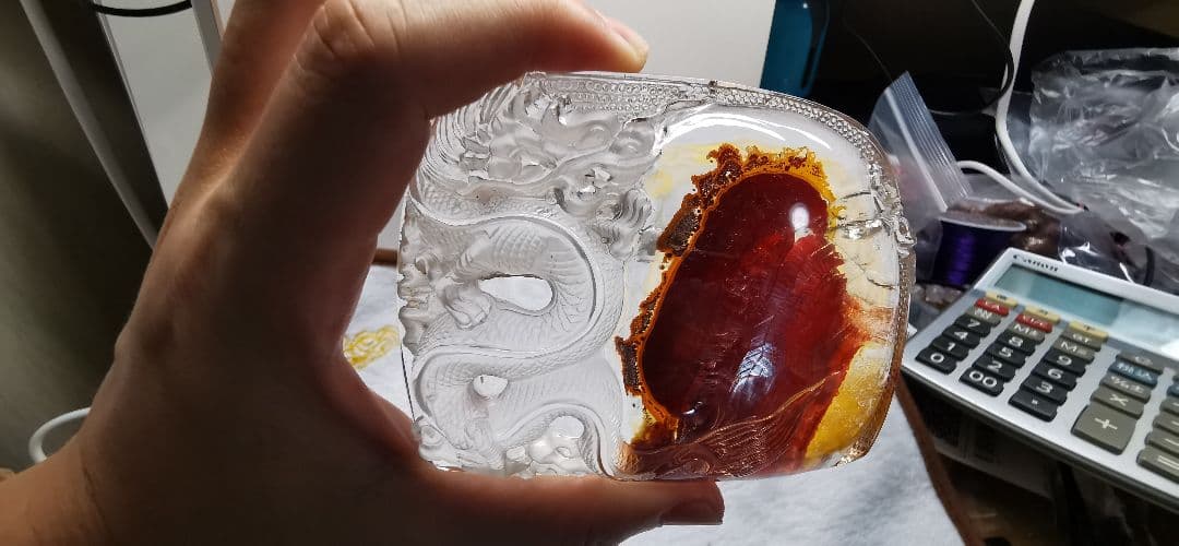 ライモナイトインクォーツ置物(龍彫刻)　お買い得最終価格
