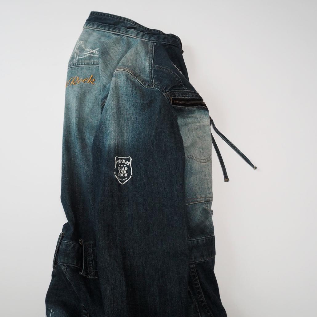 PPFM ARCHIVE Y2K スカル刺繍ボンテージデニムつなぎ 00s L