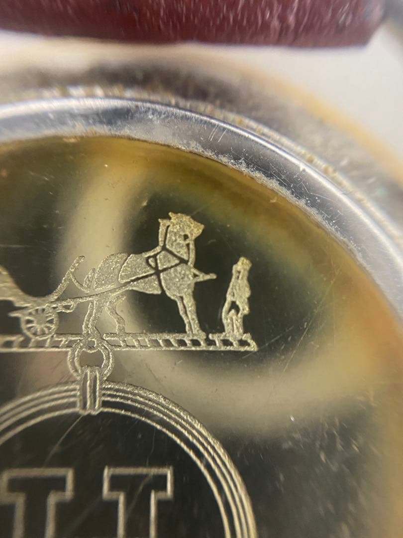 3-1935 エルメス アルソー QZ ボルドー文字盤 レディース腕時計