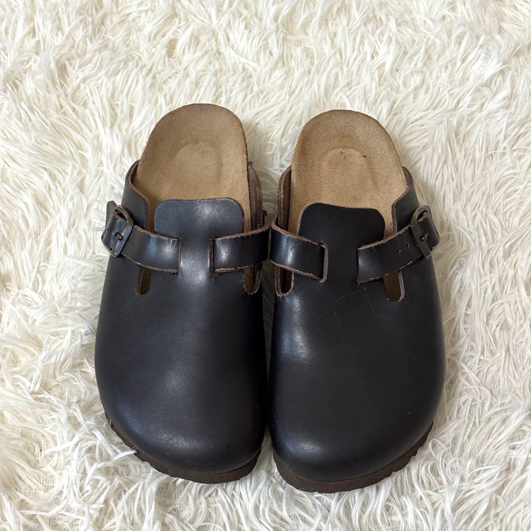【美品】BIRKENSTOCK ビルケンシュトック　ボストン　レザー　ブラック