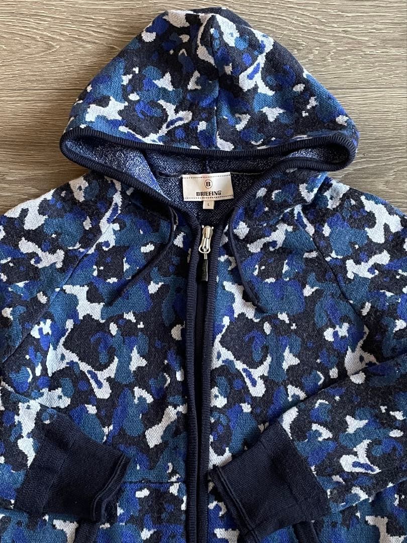 BRIEFING ブリーフィング　ニットパーカー　カモフラ柄　レディースL