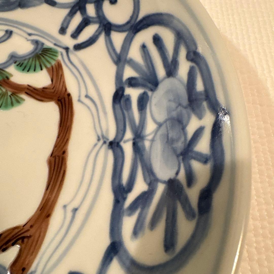 堀畑蘭 6寸深皿 松と白犬