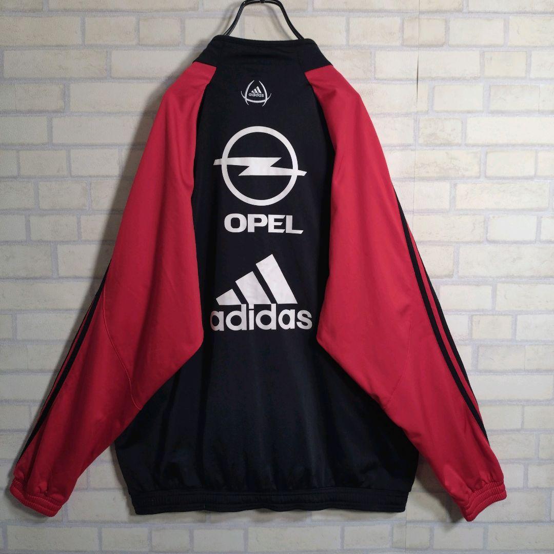 アディダス★00s ACミラン 刺繍ロゴ セットアップ 上下 黒 2XL 訳あり