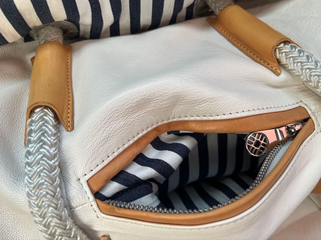 ア*ス様 ムータマリン　バッグ　クリートセーラーバッグ　ゴート革　ホワイト