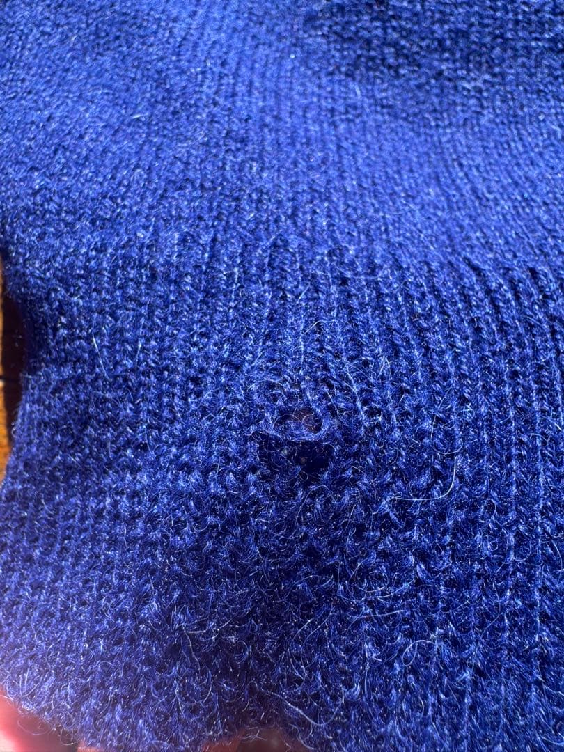 PRADA アルパカ クルーネックニット ブルー サイズ46