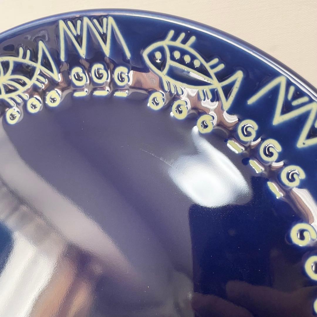 ★美品★ ミッチャム 藤井風　パスタ皿4枚　おまけ付 アラビアンブルー 魚柄