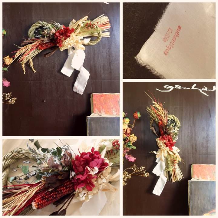 4自家栽培 無農薬 しめ縄 正月飾り ドライフラワー プリザーブド