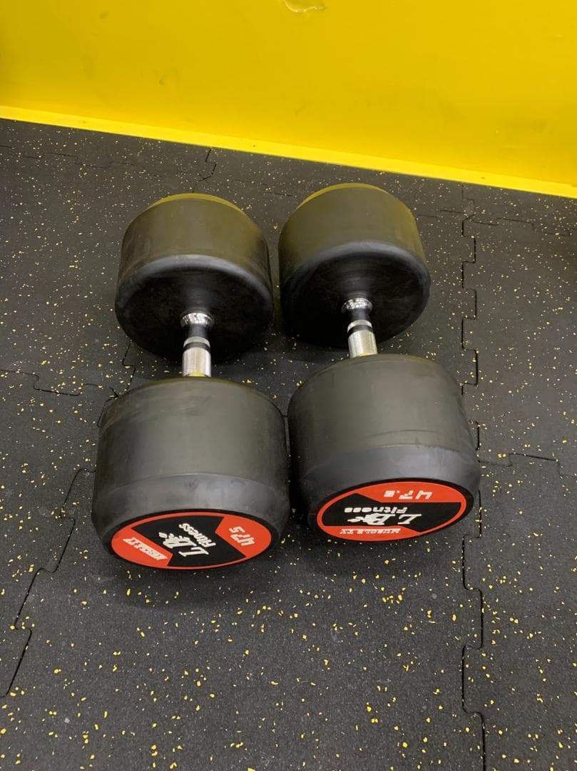 【30％OFF】ラバーダンベル 丸型 42.5kg×2個セット（合計85kg）