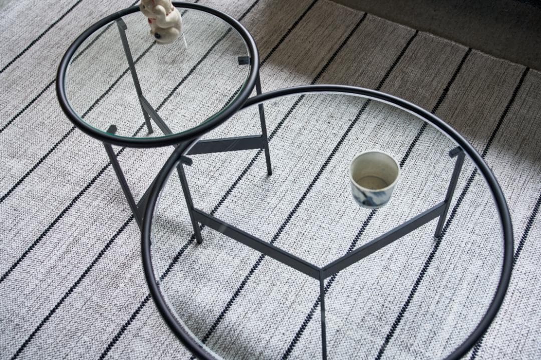 Sサイズ ガラステーブル サイドテーブル 高さ40cm HIT-240 N02