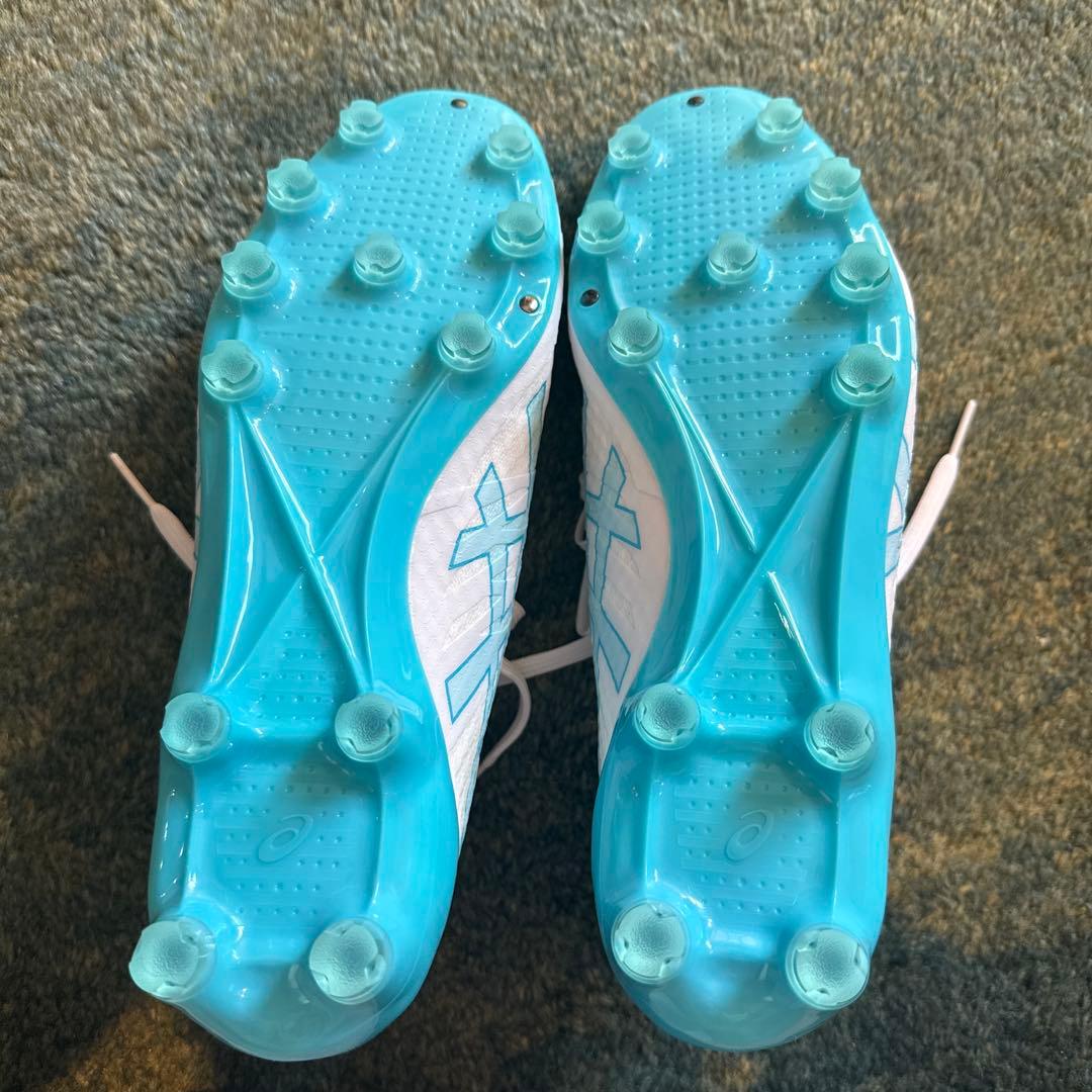 ASICS アクロス2 ホワイト/ブルー スパイク 26cm