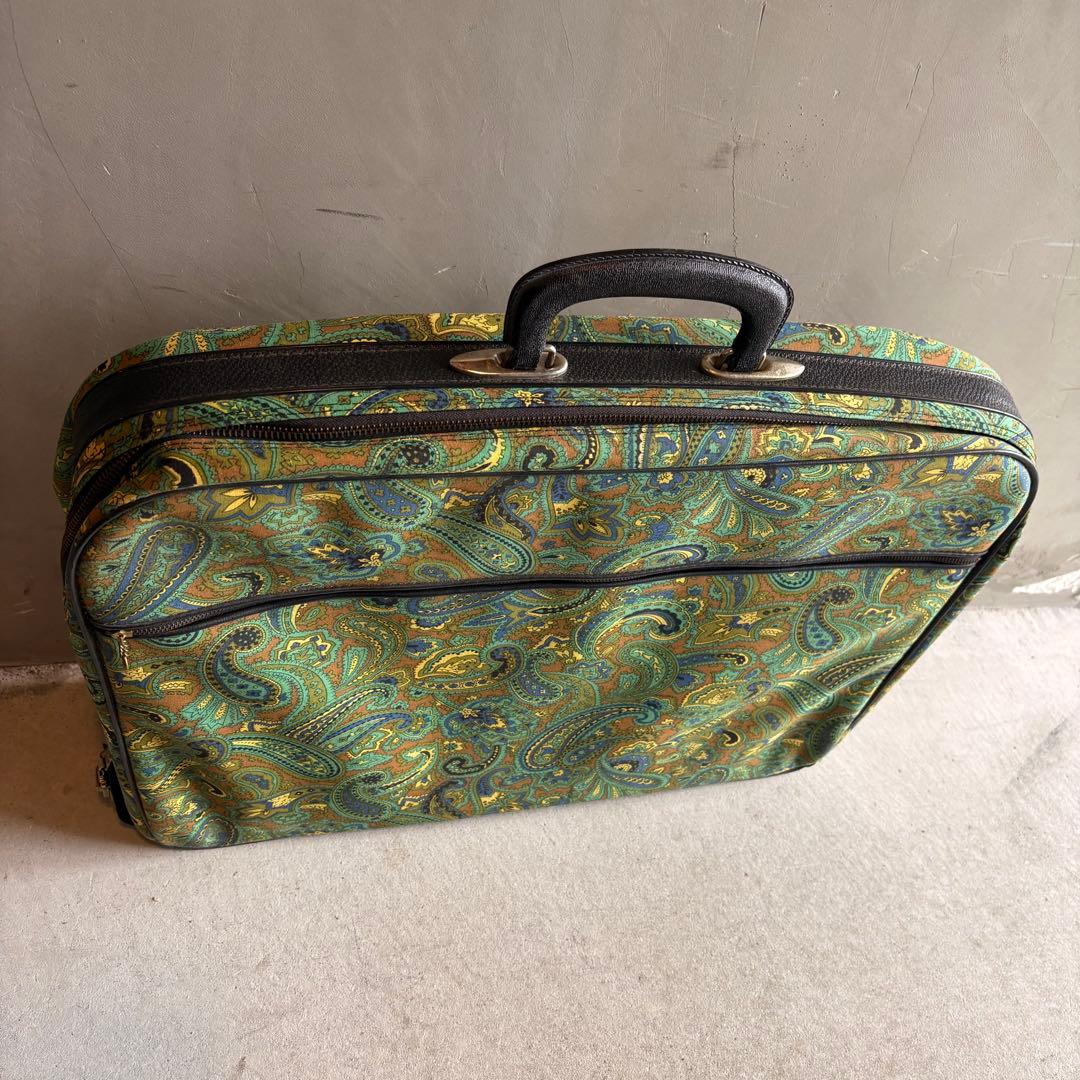 【1970s Japan vintage】ペイズリー トラベルバッグ カバン