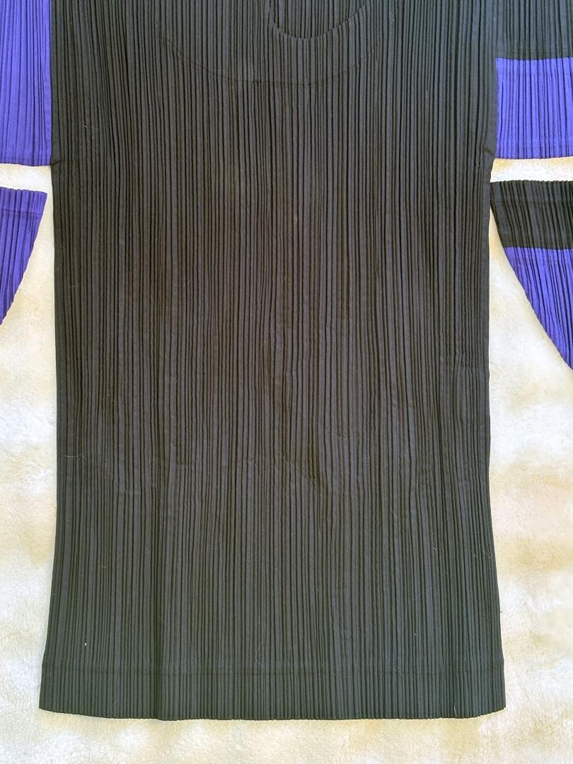 [超希少] ISSEY MIYAKE 平面 二次元 変形 ボーダー入りプリーツ