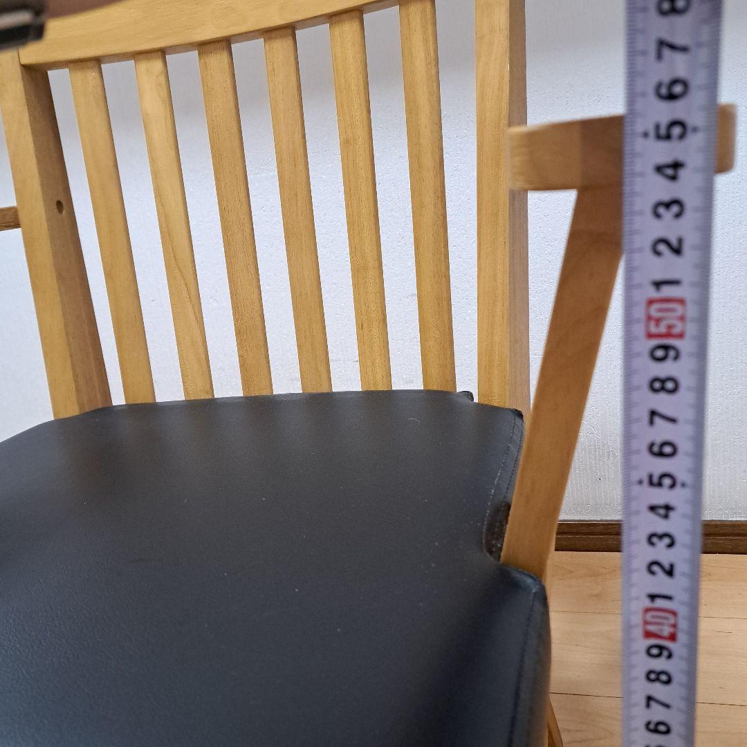 【直接受け渡し】 回転式チェア　ダイニングチェア　木製　肘つき　2脚セット