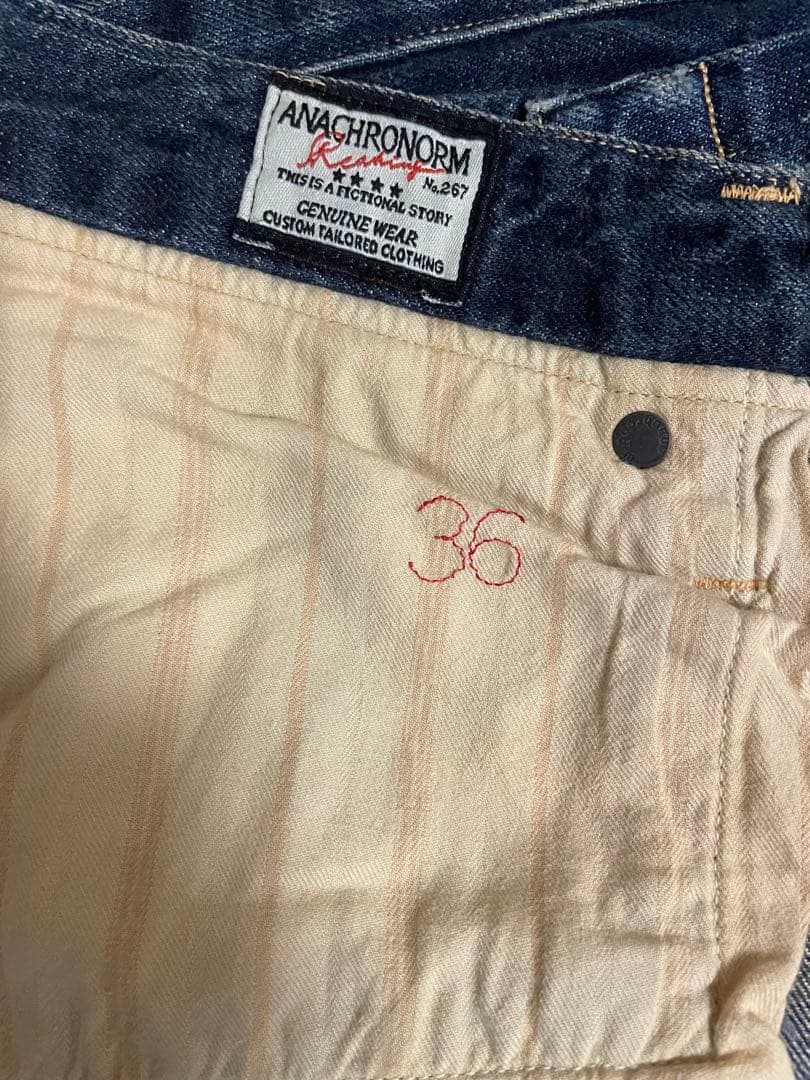 アナクロノーム　ダメージ加工デニム　ANR118 w36