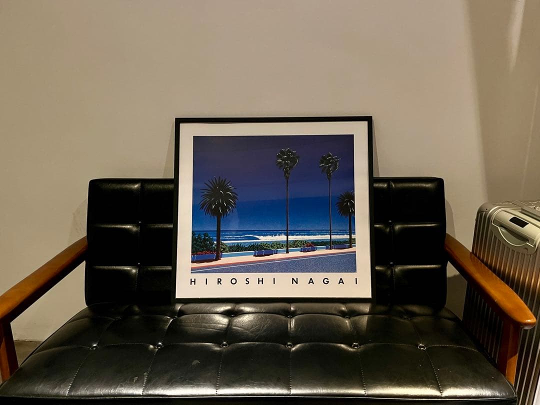 ビンテージ永井博 額装レアポスター 鈴木和人シティポップわたせせいぞう ポスター