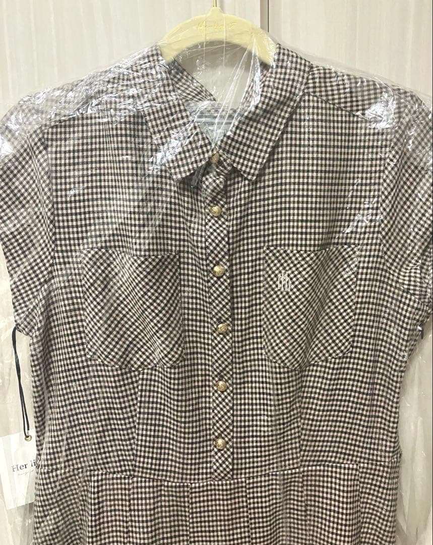【新品未使用】Checked Shirt Mini Dress herlipto