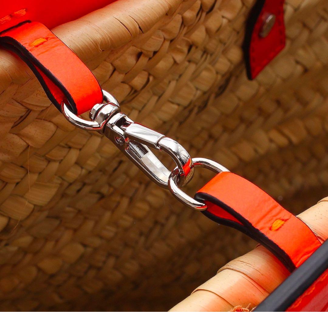 G2937 未使用 クリスチャンルブタン ルビショア ラフィア レザーカゴバッグ