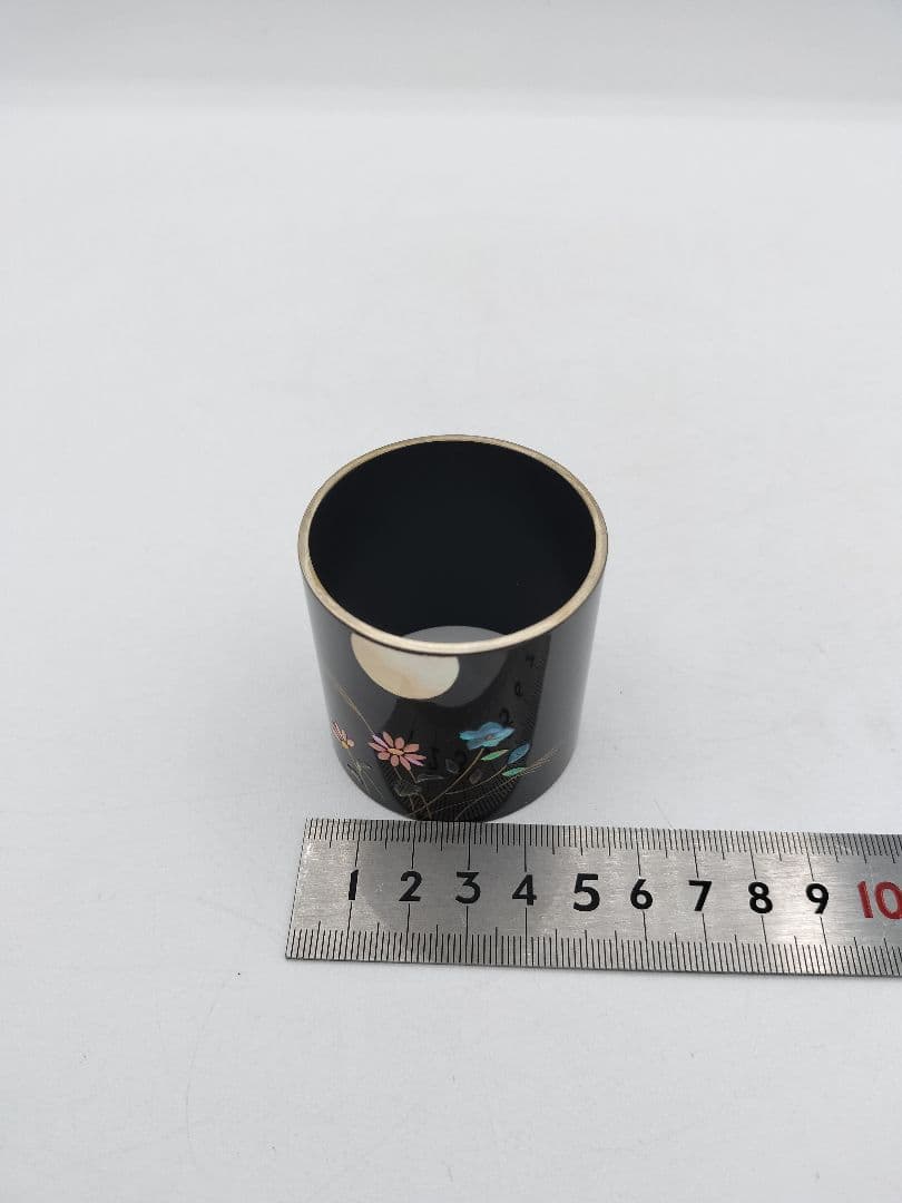 c423【新品・未使用】蓋置 唐銅 月秋草 金谷宗林 木箱 茶道具