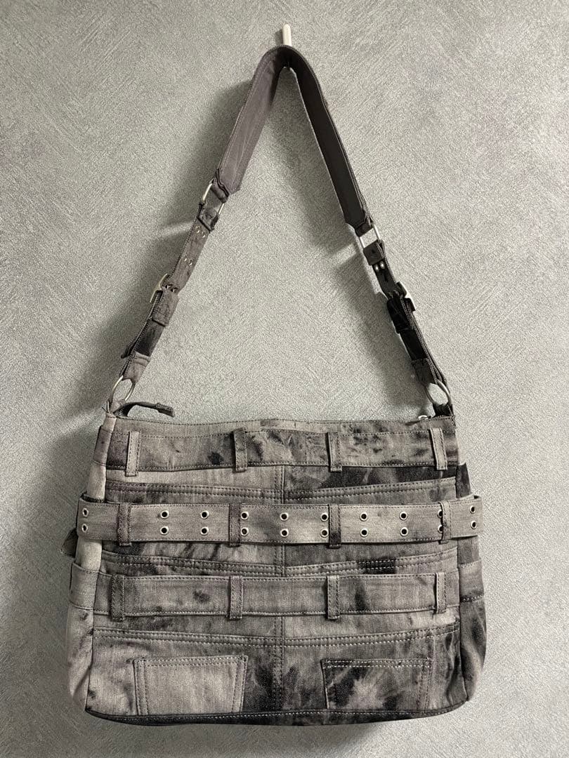 ワ*ニ様 【GRANCY】クレイジーレイヤードデニムパンツデザインショルダーバッ